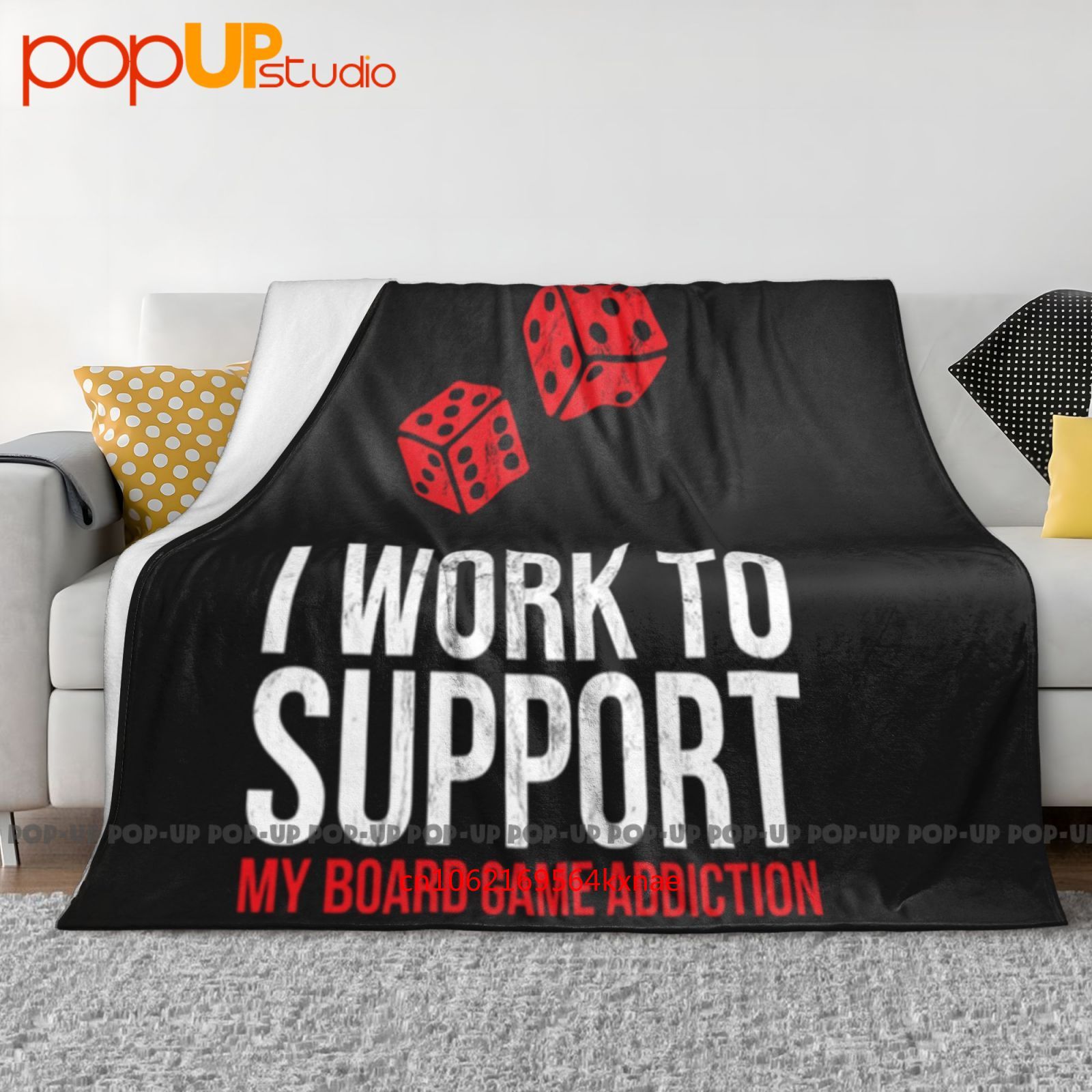 Board Game Quilt - I Only Work To Support My