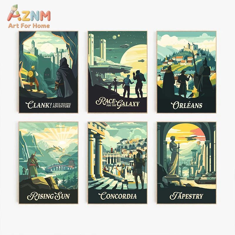 AZNM Retro Board Game Art Canv - огляд і ціна Board Game Table