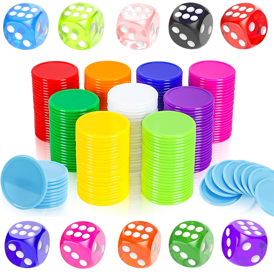 100 Chips & 10 Dices Set - 19m - огляд і ціна Board Game Sequence